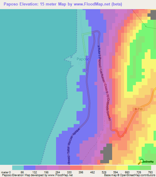 Elevation of Paposo,Chile Elevation Map, Topography, Contour