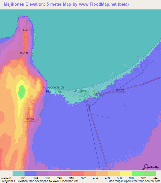 Mejillones,Chile Elevation Map