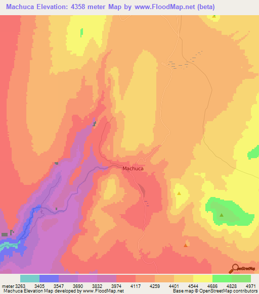 Machuca,Chile Elevation Map