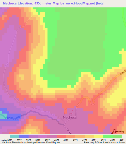 Machuca,Chile Elevation Map