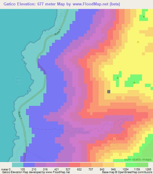 Elevation Of Gatico,chile Elevation Map, Topography, Contour