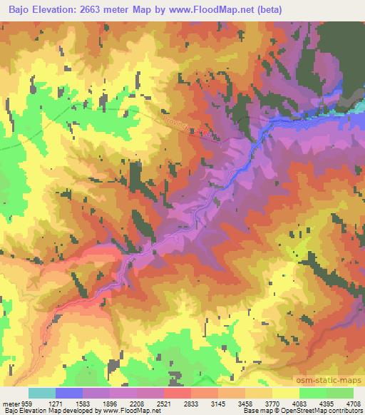 Bajo,Bolivia Elevation Map