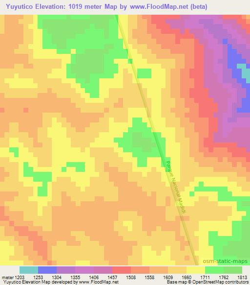 Yuyutico,Bolivia Elevation Map