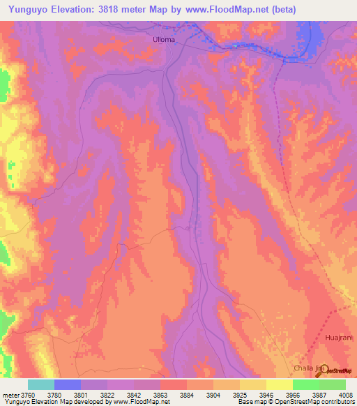 Yunguyo,Bolivia Elevation Map