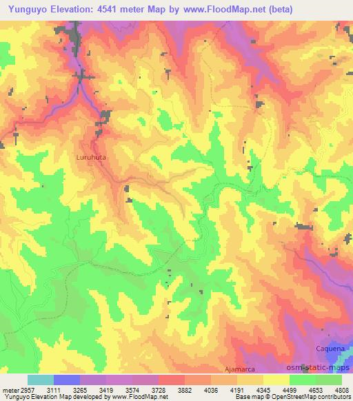 Yunguyo,Bolivia Elevation Map