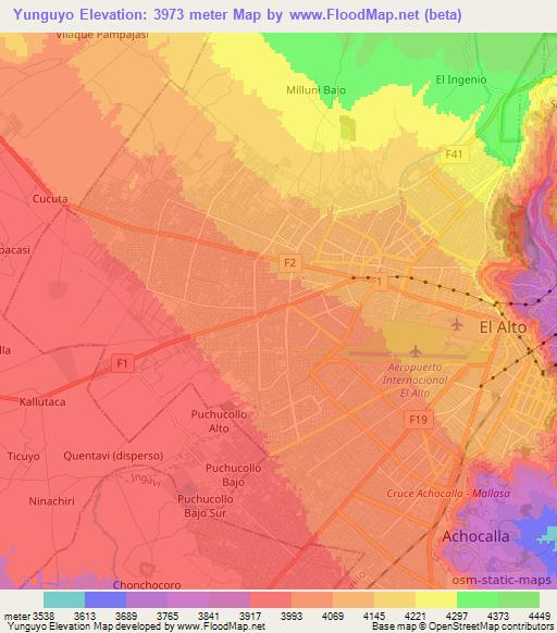 Yunguyo,Bolivia Elevation Map