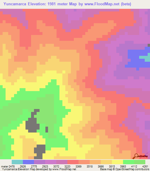 Yuncamarca,Bolivia Elevation Map