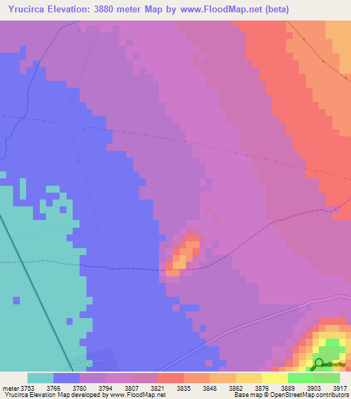 Yrucirca,Bolivia Elevation Map