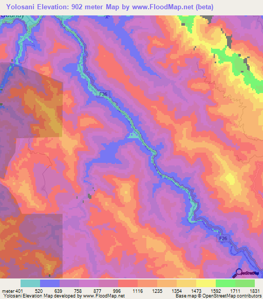 Yolosani,Bolivia Elevation Map