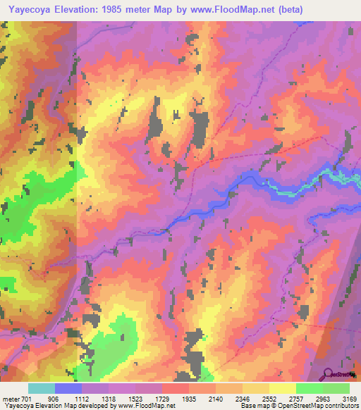 Yayecoya,Bolivia Elevation Map