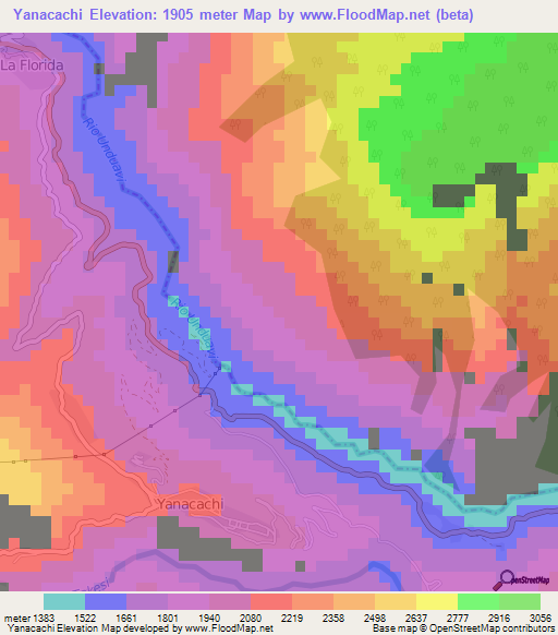 Yanacachi,Bolivia Elevation Map