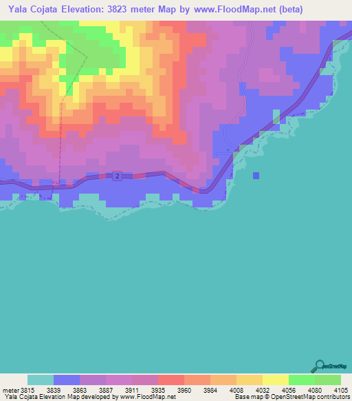 Yala Cojata,Bolivia Elevation Map