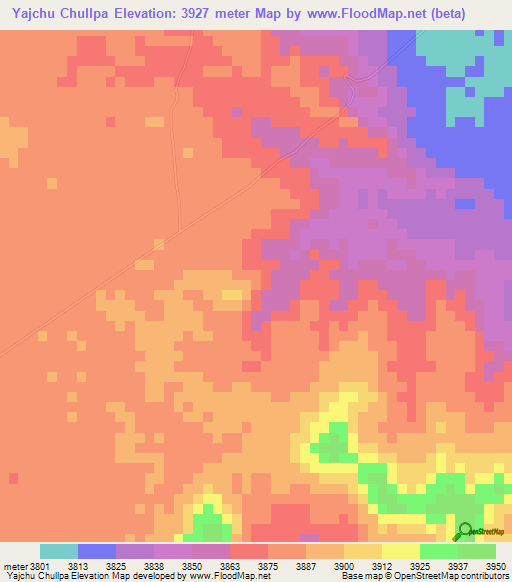 Yajchu Chullpa,Bolivia Elevation Map