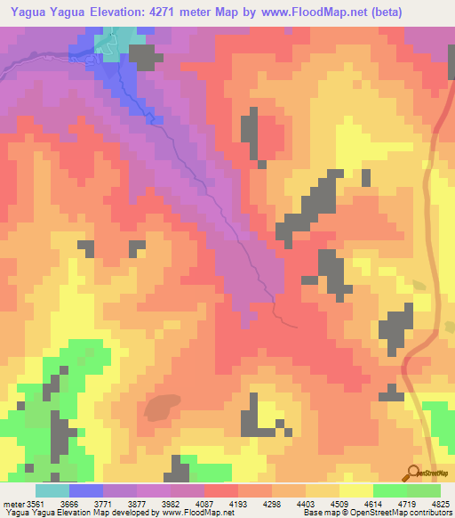 Yagua Yagua,Bolivia Elevation Map