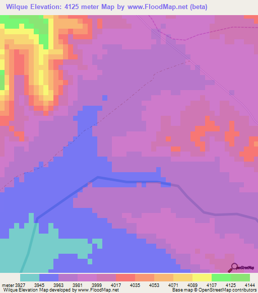 Wilque,Bolivia Elevation Map