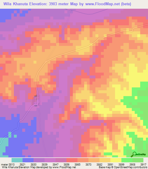 Wila Khanuta,Bolivia Elevation Map