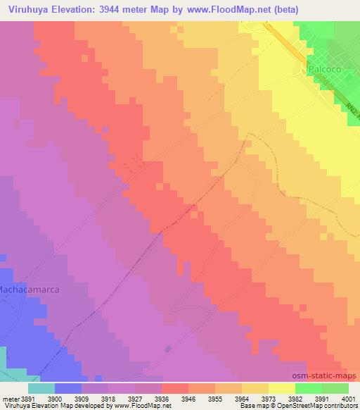 Viruhuya,Bolivia Elevation Map