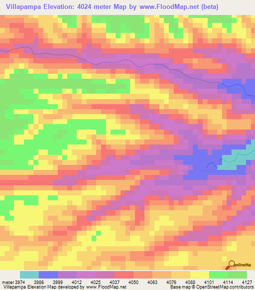 Villapampa,Bolivia Elevation Map