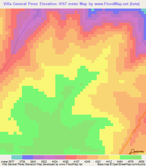 Villa General Perez,Bolivia Elevation Map