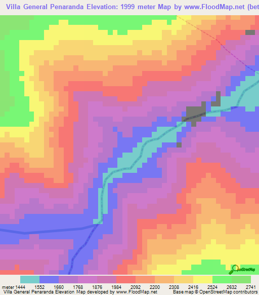 Villa General Penaranda,Bolivia Elevation Map