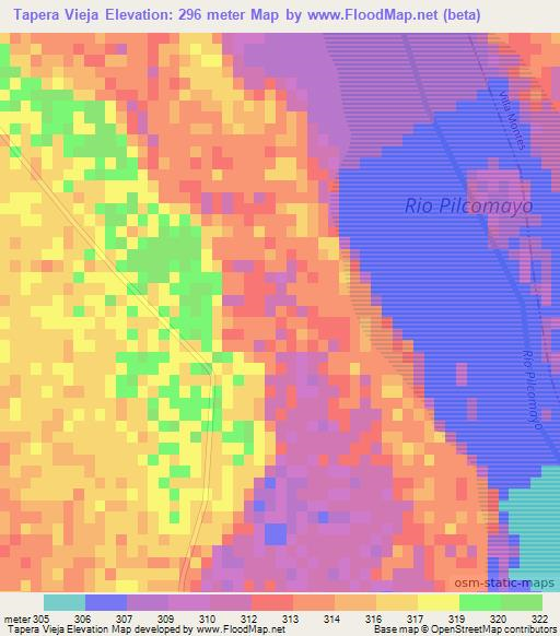 Tapera Vieja,Bolivia Elevation Map