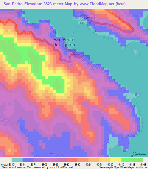 San Pedro,Bolivia Elevation Map