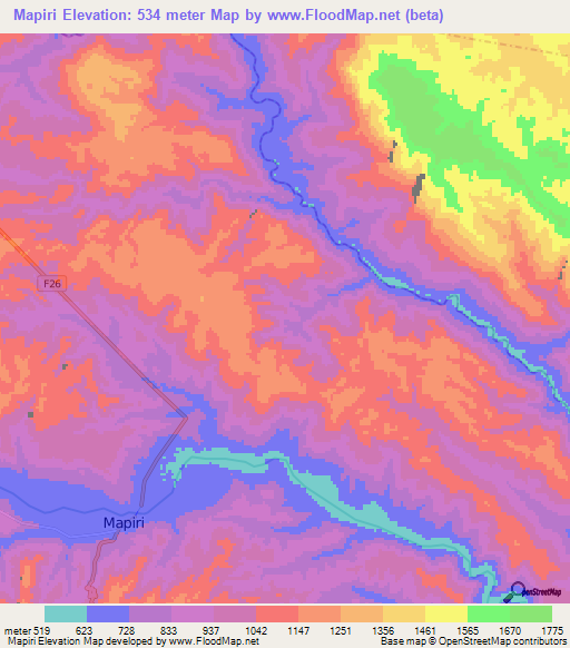 Mapiri,Bolivia Elevation Map