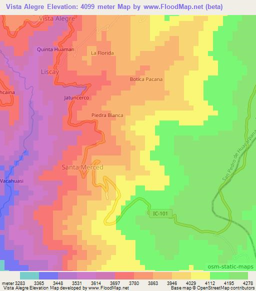 Vista Alegre,Peru Elevation Map