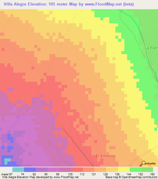 Villa Alegre,Peru Elevation Map