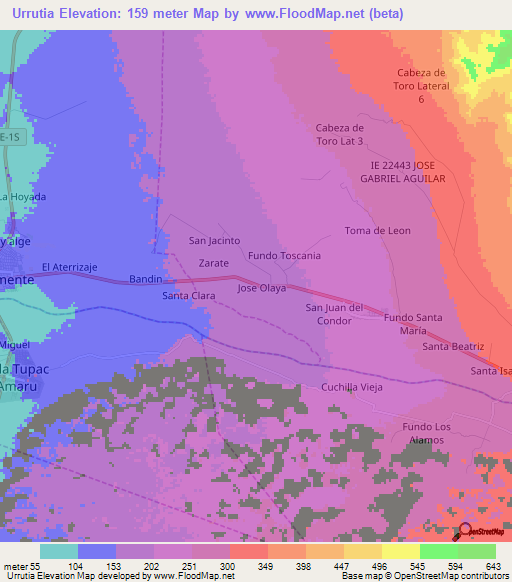 Urrutia,Peru Elevation Map