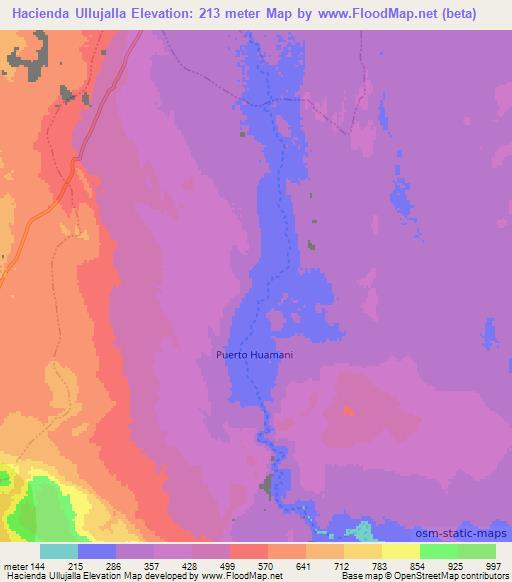 Hacienda Ullujalla,Peru Elevation Map