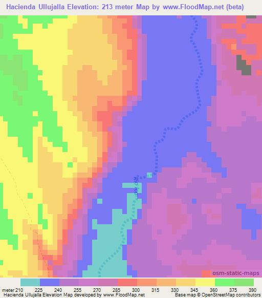 Hacienda Ullujalla,Peru Elevation Map