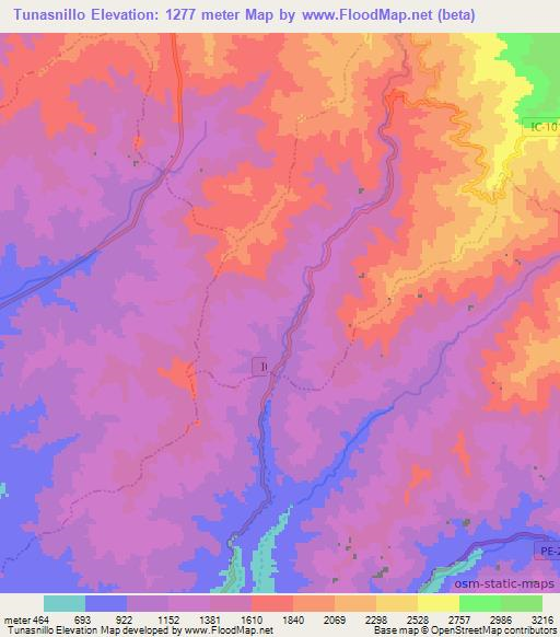 Tunasnillo,Peru Elevation Map