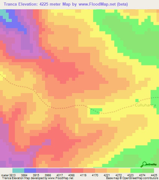 Tranca,Peru Elevation Map