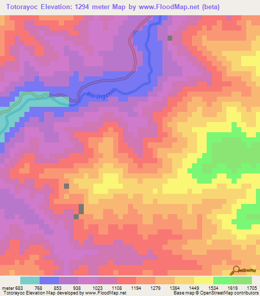 Totorayoc,Peru Elevation Map