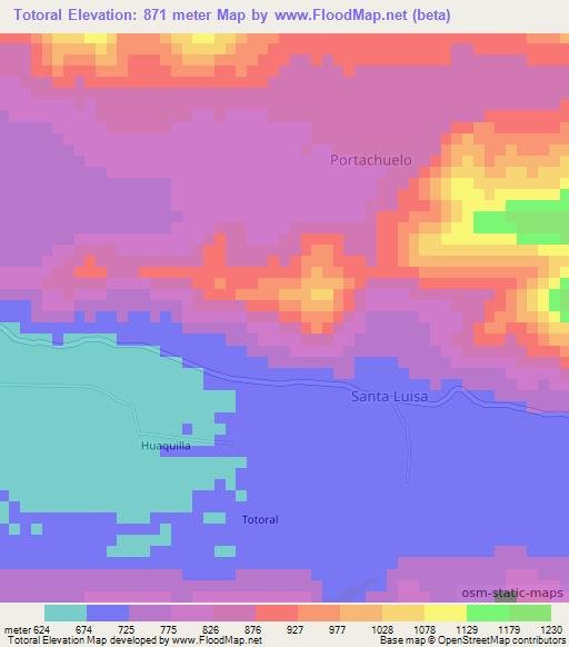 Totoral,Peru Elevation Map