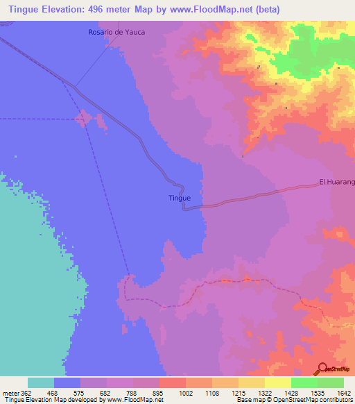 Tingue,Peru Elevation Map