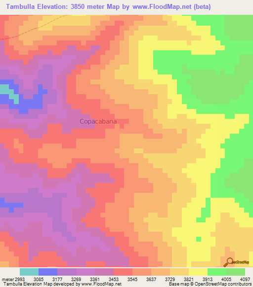 Tambulla,Peru Elevation Map