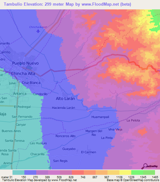 Tambulio,Peru Elevation Map