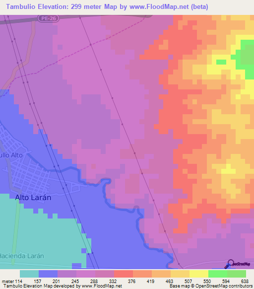 Tambulio,Peru Elevation Map