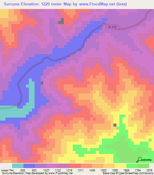 Surcuna,Peru Elevation Map