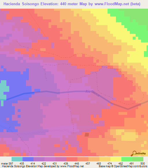 Hacienda Soisongo,Peru Elevation Map