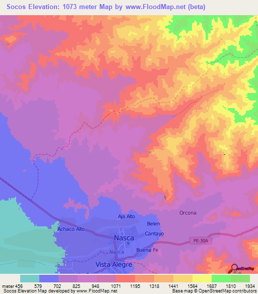 Socos,Peru Elevation Map