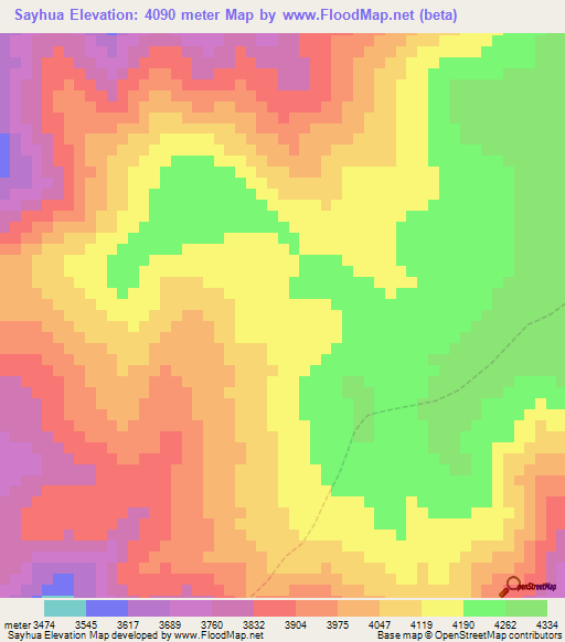 Sayhua,Peru Elevation Map