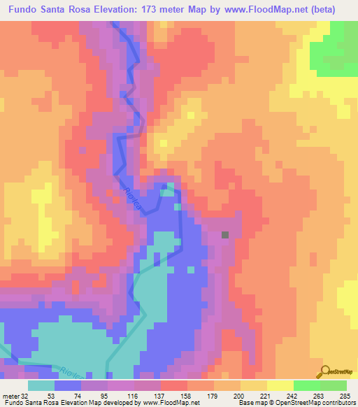 Fundo Santa Rosa,Peru Elevation Map