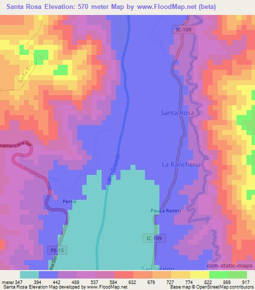 Santa Rosa,Peru Elevation Map