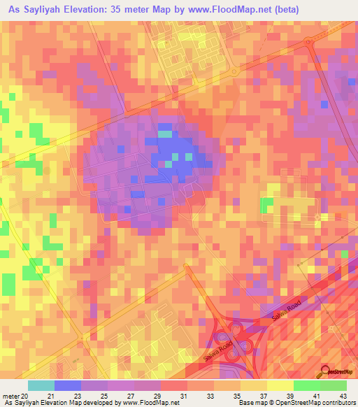 As Sayliyah,Qatar Elevation Map