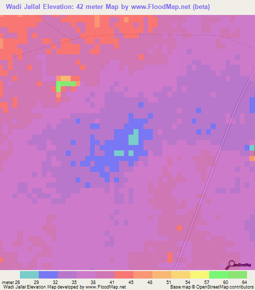 Wadi Jallal,Qatar Elevation Map