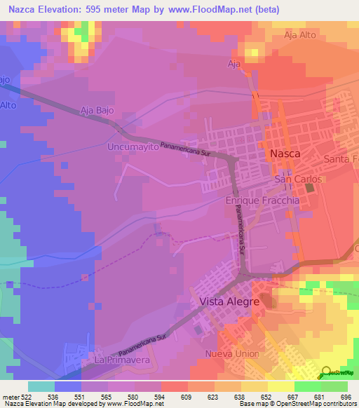 Nazca,Peru Elevation Map