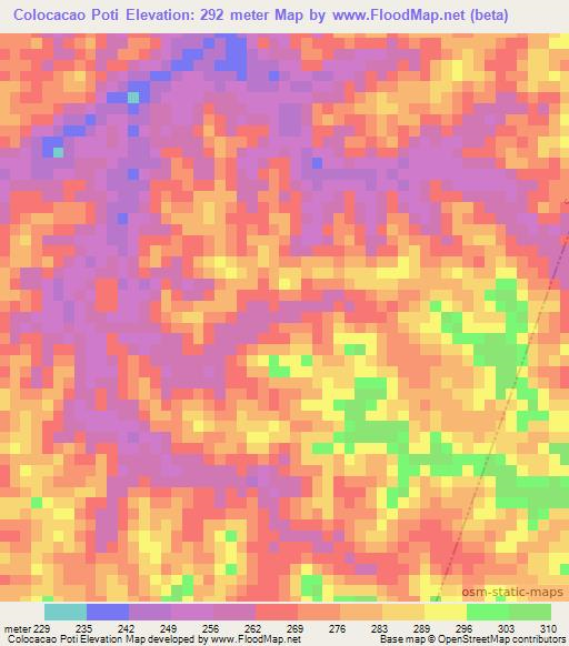 Colocacao Poti,Brazil Elevation Map